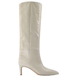 Paris Texas Stivale a spillo 60 in pelle bianca goffrata coccodrillo Bianco