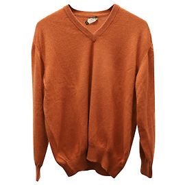 Pull Col V Loro Piana en Cachemire Orange Orange