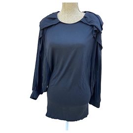 Stella Mc Cartney Stella McCartney Schwarzes Viscose Kleid mit Drapierung Schwarz