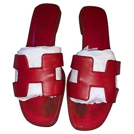 Oran Hermès mules size 38,5 Red