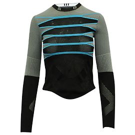 Alexander Wang Langarm-Scuba-Top aus mehrfarbigem Mesh-Polyester Mehrfarben