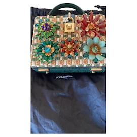 Dolce & Gabbana-Embreagem de caixa embelezada-Verde