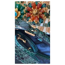 Dolce & Gabbana-Embellished Box Clutch-Green