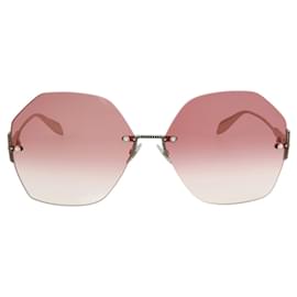 Alexander Mcqueen-Square-Frame Metal Optical Frames-Other