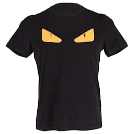 Fendi-Fendi Monsters Motif Crew Neck T-Shirt in Black Cotton-Black