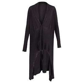 Rick Owens Gestrickter, drapierter Cardigan aus schwarzer Baumwolle Schwarz