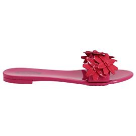 Chanclas con adornos florales en charol rosa de Tod's Rosa