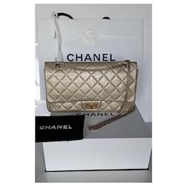Chanel-CHANEL Bolsa Maxi 2.55 dourado-Dourado