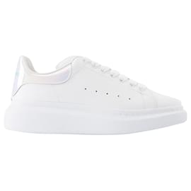 Alexander Mcqueen-White and Iridescent Leather Oversized Sneakers-White