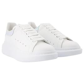 Alexander Mcqueen-White and Iridescent Leather Oversized Sneakers-White