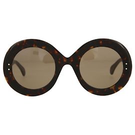 Alaïa Round-Frame Acetate Sunglasses Brown