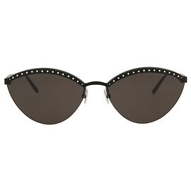 Alaïa Round-Frame Metal Sunglasses Black