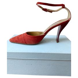 Philippe Model Riemchenpumps Wildleder Orange Orange