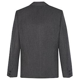 Saint Laurent-Saint Laurent Lined buttoned jacket in striped wool-Black