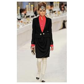 Chanel-Chanel Pre-Fall 2012 Gonna in tweed drappeggiato Paris-Bombay di Metiers D'Art-Nero