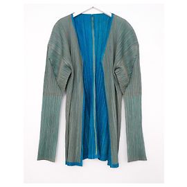 Issey Miyake Pleats Please  Vintage Two Tone Jacket Green Turquoise