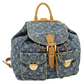 Louis Vuitton-LOUIS VUITTON Monogram Denim Sac A Dos GM Backpack Blue M95056 LV Auth 30454A-Blue