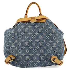 Louis Vuitton-LOUIS VUITTON Monogram Denim Sac A Dos GM Backpack Blue M95056 LV Auth 30454A-Blue