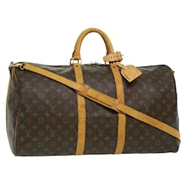 Louis Vuitton-LOUIS VUITTON Monogram Keepall Bandouliere 55 Boston Bag M41414 LV Auth tb027-Monogram