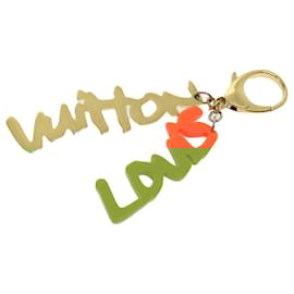Louis Vuitton-LOUIS VUITTON BijouxSac graffiti Charm Orange Gold M65765 LV Auth 30382-Golden,Orange