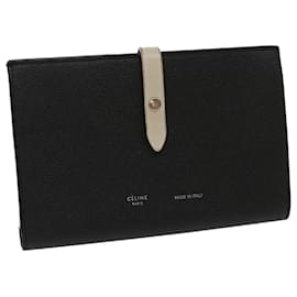 Céline-CELINE Wallet Leather Black Auth ar7241-Black