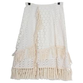 See by Chloé-See by Chloe skirt with fringe-Cream