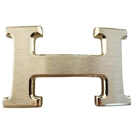 Hermès-boucle de ceinture hermès 5382 métal doré brossée 32mm neuve-Bijouterie dorée