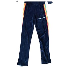 Palm Angels Pants with multicolored bands Black