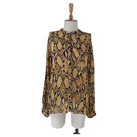 Autre Marque Camicia Second Female Stampa Serpente Gialla in Viscosa M Multicolore Giallo