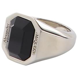 Alexander Mcqueen-Jewelled Ring in Brass-Silvery,Metallic