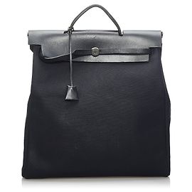 Hermès Hermes Black Herbag Rucksack Schwarz