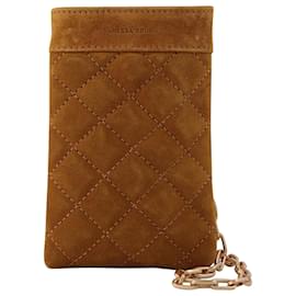 Vanessa Bruno-Phone Case in Brown Leather-Brown