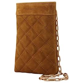 Vanessa Bruno-Phone Case in Brown Leather-Brown
