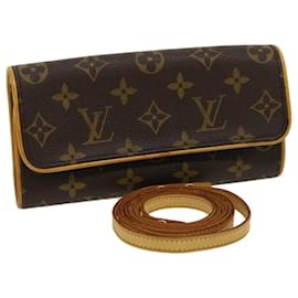 Louis Vuitton-LOUIS VUITTON Monogram Pochette Twin PM Shoulder Bag M51854 LV Auth ar7252-Monogram