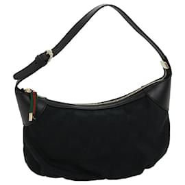 Gucci-GUCCI GG Canvas Web Sherry Line Pouch Black Red Green Auth ki2089a-Black,Red,Green