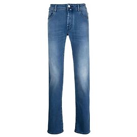 Jeans slim con patch logo Jacob Cohen Blu Blu chiaro