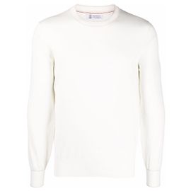 Brunello Cucinelli Langarm-T-Shirt Weiß