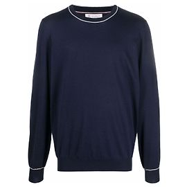 Brunello Cucinelli - Sweatshirt mit Kontraststreifen Blau