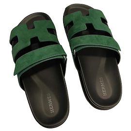 Hermès Dark green chypre mules Dark green