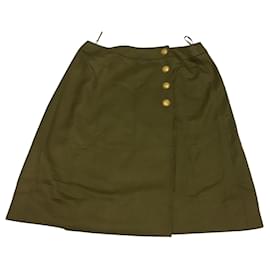 Chanel-Chanel Wrap  Skirt-Khaki