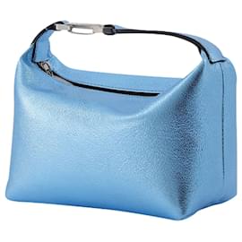 Autre Marque-Moonbag-Tasche aus türkisfarbenem Leder-Blau