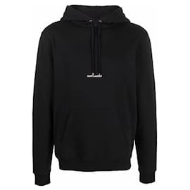 Saint Laurent-Saint Laurent logo-print hoodie-Noir