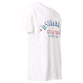 Dsquared2-Dsquared2 logo-print T-shirt-White