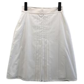 Chanel-Falda clásica con agujeros de Chanel-Blanco
