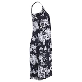 Kenzo-Kenzo Floral Print Midi Dress in Black and White Silk -Other