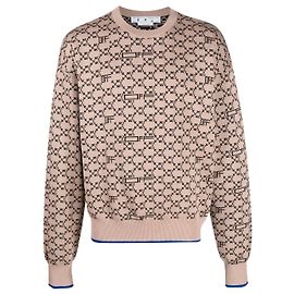Off White Off-White -  Pull à motif monogrammé Beige