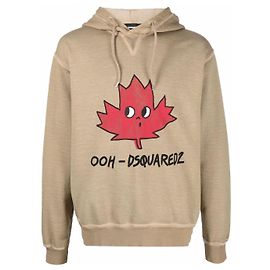 Dsquared2 Hoodie mit Ooh-Logo-Print Beige