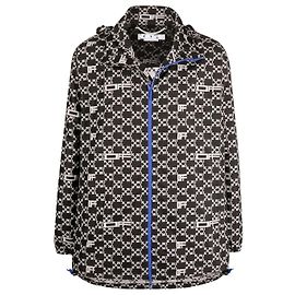 Off White Off-White Windjacke mit durchgehendem Logo-Print Schwarz