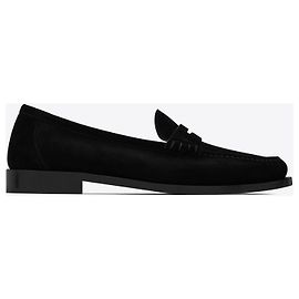 SAINT LAURENT - „Monogram“-Wildleder-Loafer Schwarz