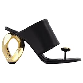 JW Anderson-Diamond Sandals in Black Leather-Black